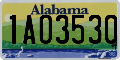 AL license plate 1AO3530
