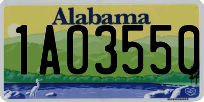 AL license plate 1AO3550