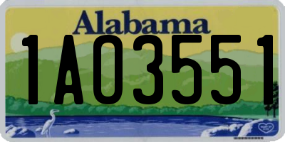 AL license plate 1AO3551