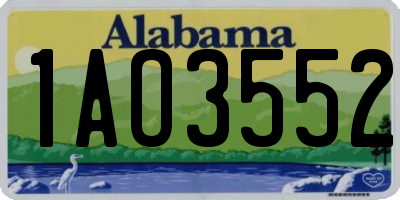 AL license plate 1AO3552