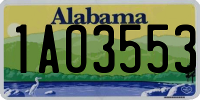 AL license plate 1AO3553