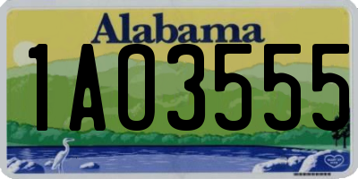 AL license plate 1AO3555