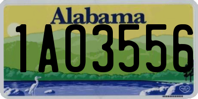 AL license plate 1AO3556