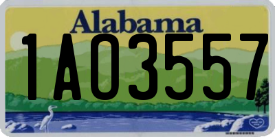 AL license plate 1AO3557