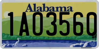 AL license plate 1AO3560