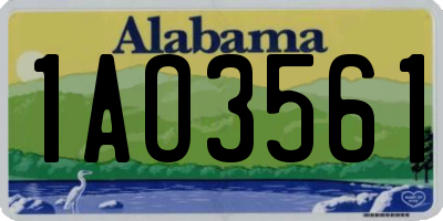 AL license plate 1AO3561