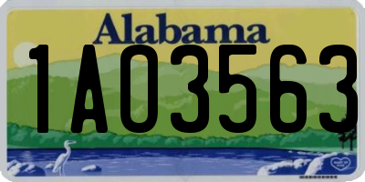 AL license plate 1AO3563