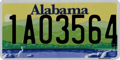 AL license plate 1AO3564