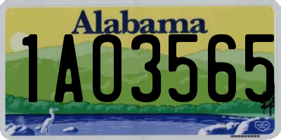 AL license plate 1AO3565