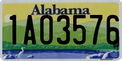 AL license plate 1AO3576