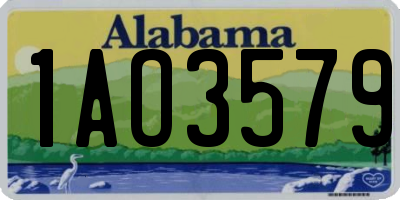 AL license plate 1AO3579