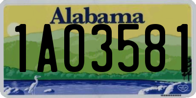 AL license plate 1AO3581