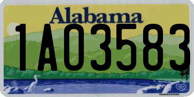 AL license plate 1AO3583