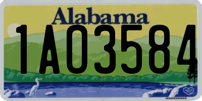 AL license plate 1AO3584