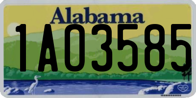AL license plate 1AO3585