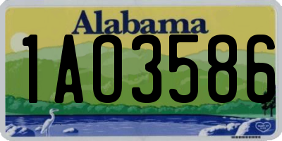 AL license plate 1AO3586
