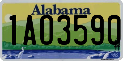 AL license plate 1AO3590