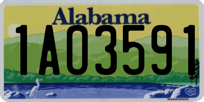 AL license plate 1AO3591