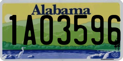 AL license plate 1AO3596