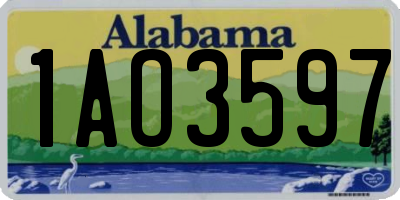 AL license plate 1AO3597