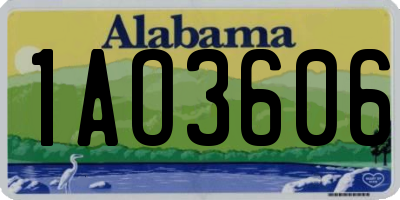 AL license plate 1AO3606