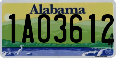 AL license plate 1AO3612