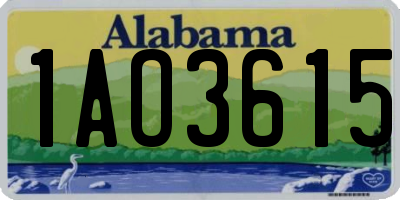 AL license plate 1AO3615
