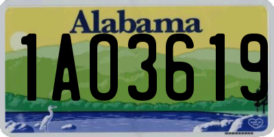 AL license plate 1AO3619
