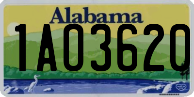 AL license plate 1AO3620