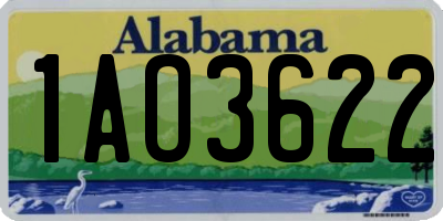 AL license plate 1AO3622