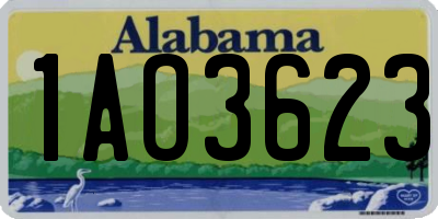 AL license plate 1AO3623
