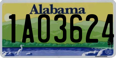 AL license plate 1AO3624