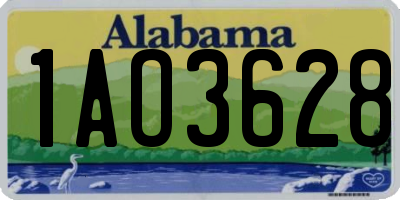 AL license plate 1AO3628