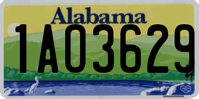 AL license plate 1AO3629