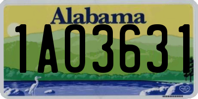 AL license plate 1AO3631