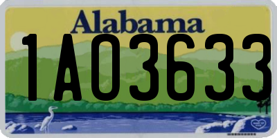 AL license plate 1AO3633