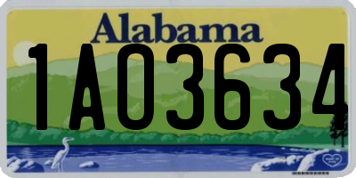 AL license plate 1AO3634