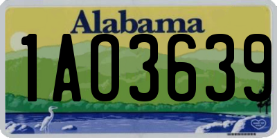 AL license plate 1AO3639
