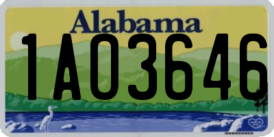AL license plate 1AO3646