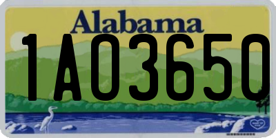 AL license plate 1AO3650