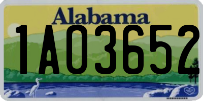 AL license plate 1AO3652