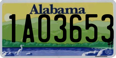 AL license plate 1AO3653