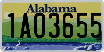 AL license plate 1AO3655