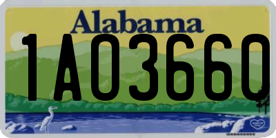 AL license plate 1AO3660