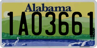 AL license plate 1AO3661