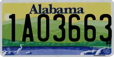 AL license plate 1AO3663