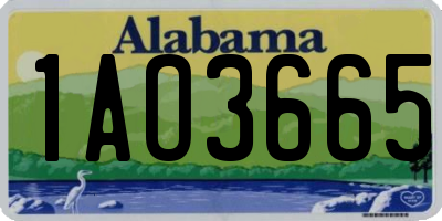 AL license plate 1AO3665