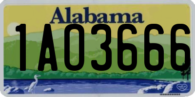 AL license plate 1AO3666