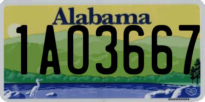 AL license plate 1AO3667