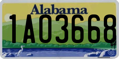 AL license plate 1AO3668